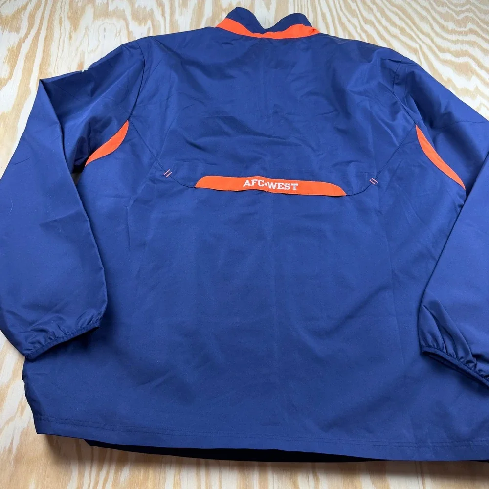 Reebok NFL Onfield Denver Broncos Mens XL Quarter Zip Windbreaker Jacket Blue